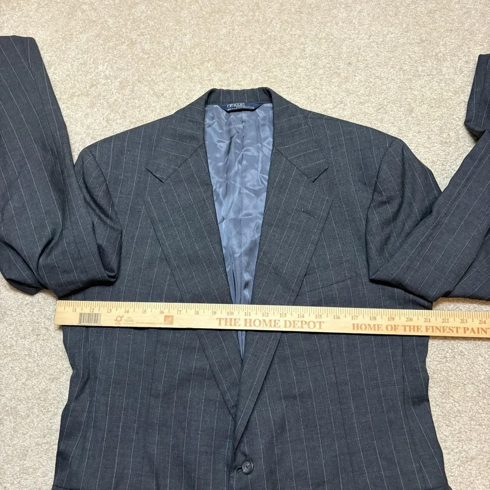 Polo By Ralph Lauren Blazer Mens 42 Pinstripe Wool Sport Coat USA Neiman Marcus